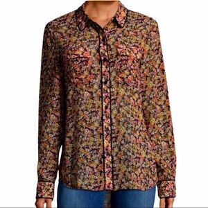 Floral Long Sleeve Button Up Blouse by Isaac Mizrahi NWT